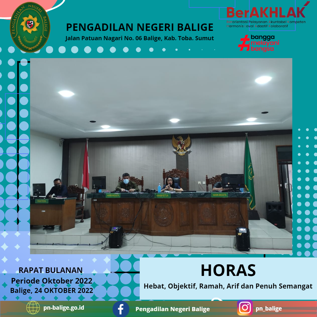 Rapat Bulanan Bulan Oktober 2022